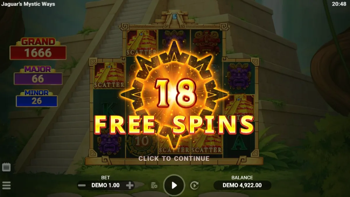 Jaguar’s Mystic Ways slot theme featuring ancient Mayan jungle and golden temple.